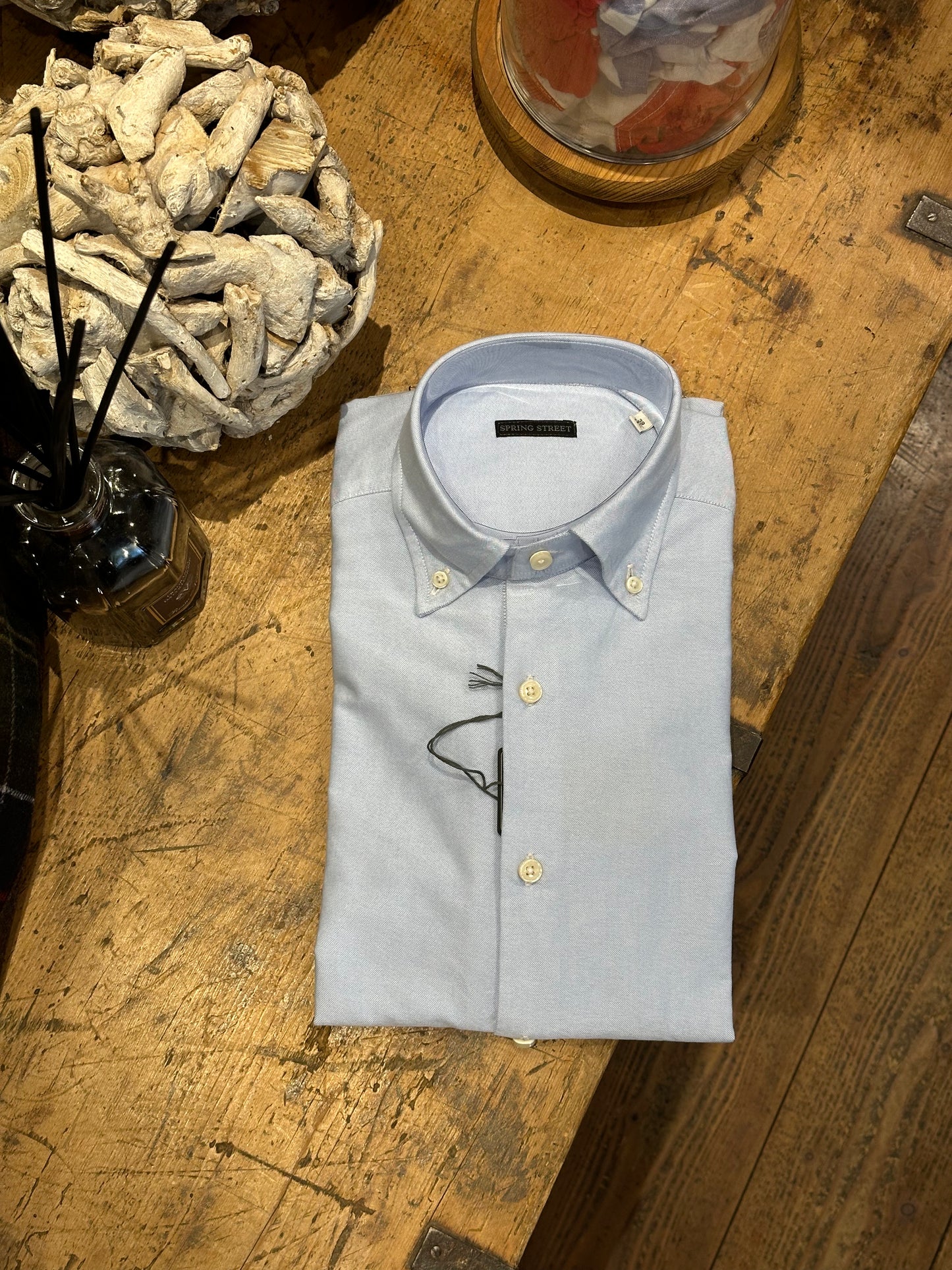 Spring street camicia azzurra in cotone