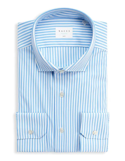 Camicia Xacus in Oxford Bacchettato Celeste