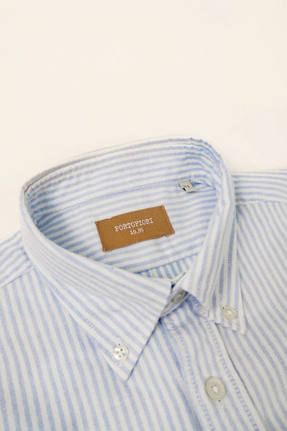 Camicia PORTOFIORI in oxford bacchettato blu