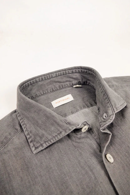 Camicia PORTOFIORI in denim grigio