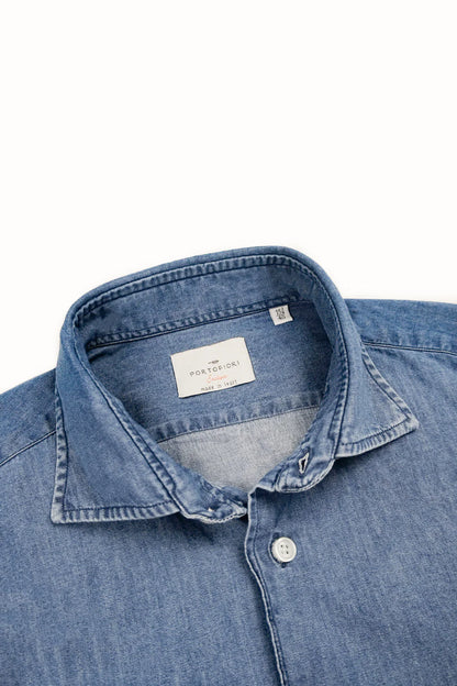 Camicia PORTOFIORI in denim chiaro